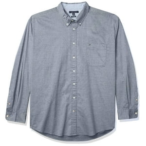 Camisa Tommy Hilfiger De Manga Larga Para Hombre, Talla Grande Y Alta