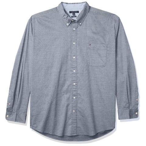Camisa Tommy Hilfiger De Manga Larga Para Hombre, Talla Grande Y Alta
