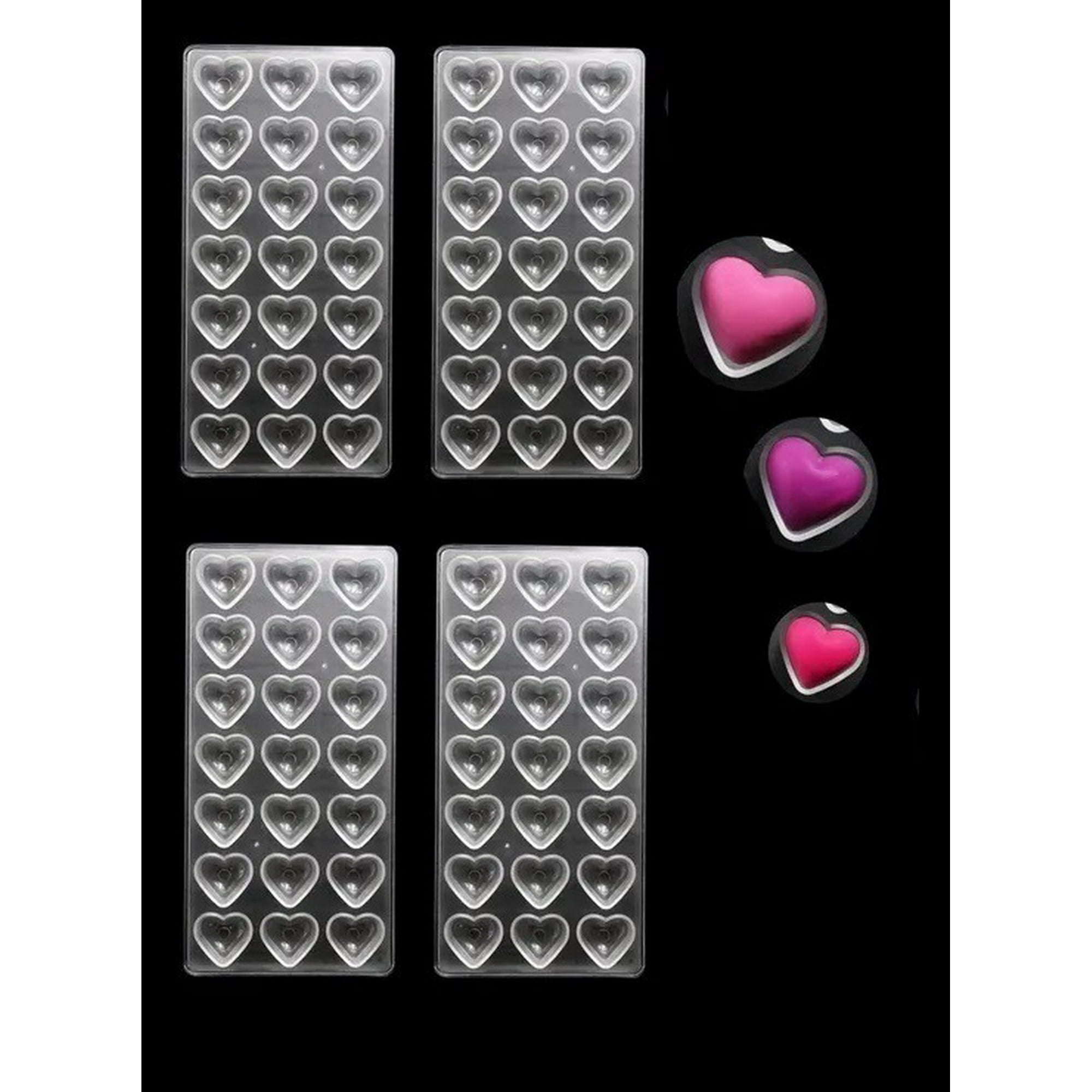 Genérico - Pack X4 Molde Chocolate Molde De Chocolate Acrilico Corazón