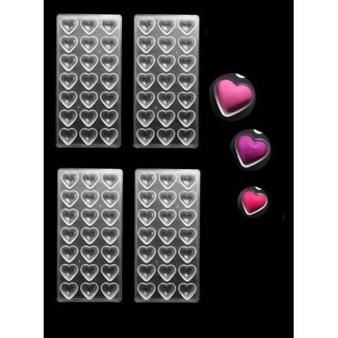 Genérico - Pack X4 Molde Chocolate Molde De Chocolate Acrilico Corazón