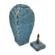 thumbnail image 5 of Florero Jarron De Cerámica Azul Envejecido Antiguo Alargado, 5 of 7