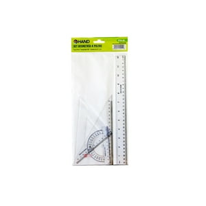 Hand - Set Geometría Regla 30Cms + Transportador Y 2 Escuadras - Ps