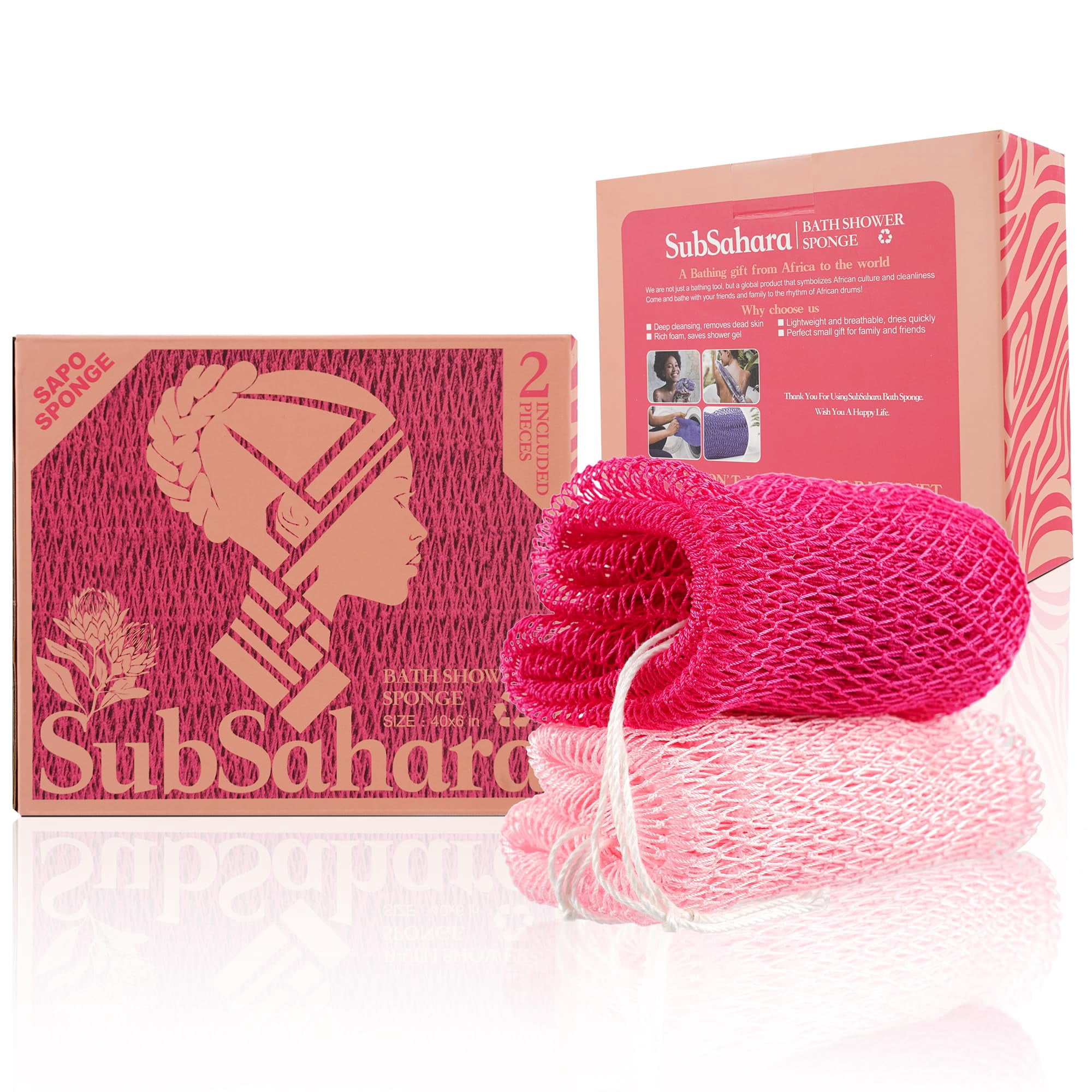 Esponja De Ducha Subsahara Authentic African Net, 2 Piezas