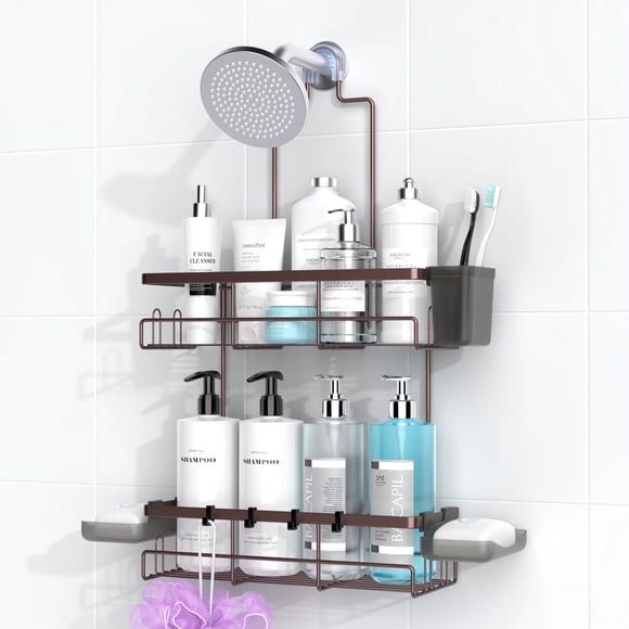 Organizador de baño colgante Shower Caddy AKTECKE, bronce