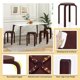thumbnail image 3 of Juego de 4 bancos apilables de madera bentwood Giantex para aula, color café, 3 of 9