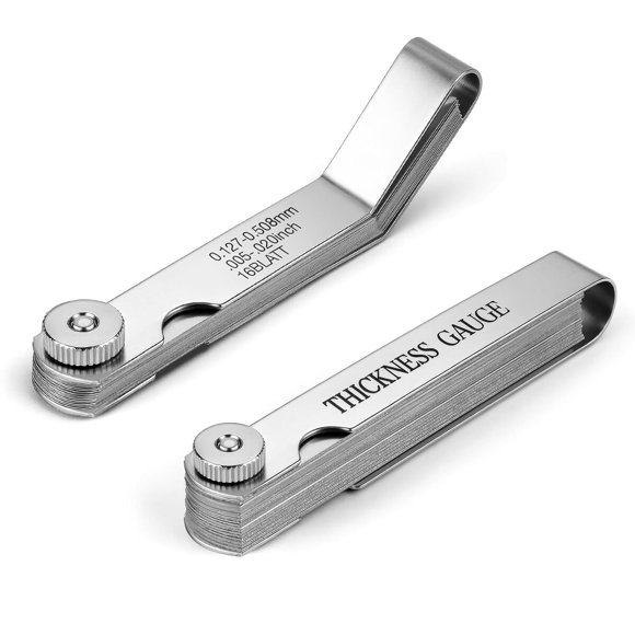 Galgas de espesores Hoiny de acero inoxidable, 48 hojas