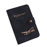 Magideal - Funda Para Pasaporte Funda Para Tarjetas De Cuero Pu Práctico Organizador De Documentos Pequeño Y Duradero Accesorios De Viaje Funda Para Pasaporte De , Negro