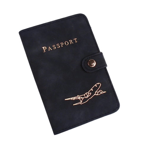 Magideal - Funda Para Pasaporte Funda Para Tarjetas De Cuero Pu Práctico Organizador De Documentos Pequeño Y Duradero Accesorios De Viaje Funda Para Pasaporte De , Negro