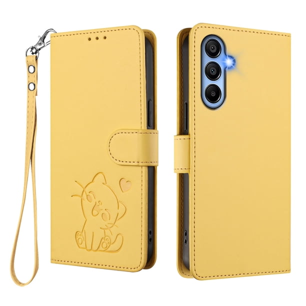 Funda Billetera Magnética para Samsung Galaxy A15, Amarillo