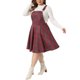 thumbnail image 4 of Agnes Orinda Women's Plus Size Día de San Patricio Elegante Chic Peto a Cuadros Faldas Midi de Moda 1X Rojo, 4 of 6