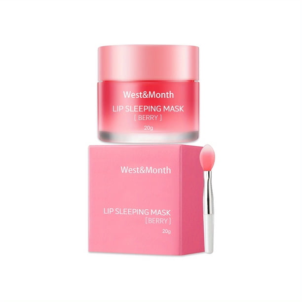 1pc Lip Sleeping Mask, Night Sleep Hydrated Maintenance Lip Balm, Pink Nourishing Lip Mask 0.71oz Ideal For Halloween & Christmas Gift