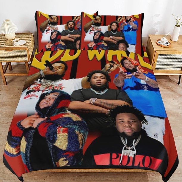 Rod Wave Bedding Set Duvet Cover Comfortable and Lightweight Cartoon Bedding 3 Piece Bed Set