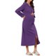 thumbnail image 4 of INSPIRE CHIC Bata con Capucha para Mujer con Cremallera, Manga Larga, Largo Completo, Sudadera, Camisón con Bolsillos, Vestido Suave para Estar en Casa, Talla M, Púrpura Oscuro, 4 of 6