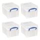 thumbnail image 1 of Cajas de Almacenamiento Really Useful Box 3L con Tapa Abatible Paquete de 4 Transparentes, 1 of 7