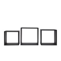 Vgo - Estante Flotante De Madera Negro 30X30X12Cm