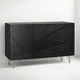 thumbnail image 1 of Buffet Moderno LuxLine Negro con Patas Doradas, 1 of 7