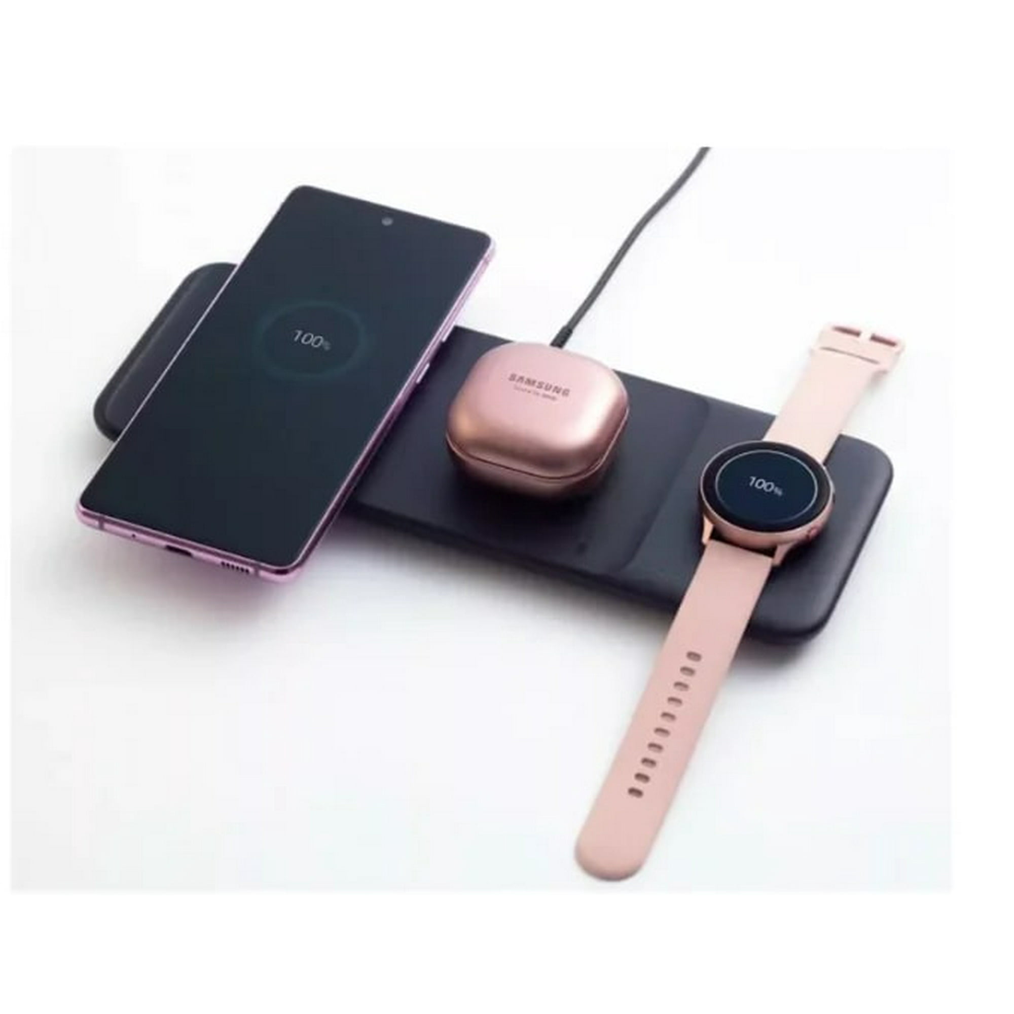 Cargador Inalámbrico Samsung Triple Carga Compatible Con Qi Color Negro
