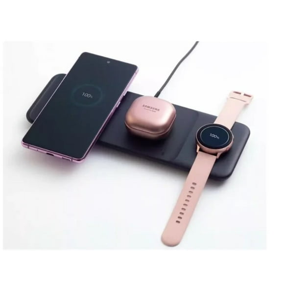 Cargador Inalámbrico Samsung Triple Carga Compatible Con Qi Color Negro