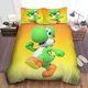 thumbnail image 1 of Super Mario Cute Yoshi Illustration On Yellow Quilt Duvet Cover Set Bedspread3-Piece Bedding Set, 1 of 5