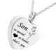 thumbnail image 4 of Impermeable de acero inoxidable Corazón Cremación Recuerdo Urna Collar Hijo, 4 of 5