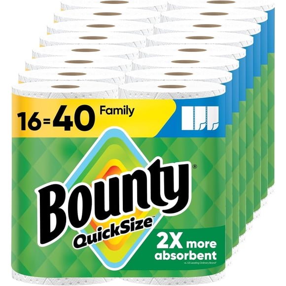 Toallas de Papel Bounty Quick Size, 40 Rollos Equivalentes