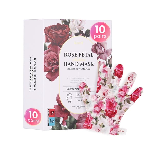 Mascarilla de manos Koelf Rosa de pétalo, 10 pares, cuidado coreano de la piel