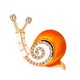 thumbnail image 2 of linda esmalte de color naranja rhinestone crystal snail broche pin joyas de dibujos animados, 2 of 5
