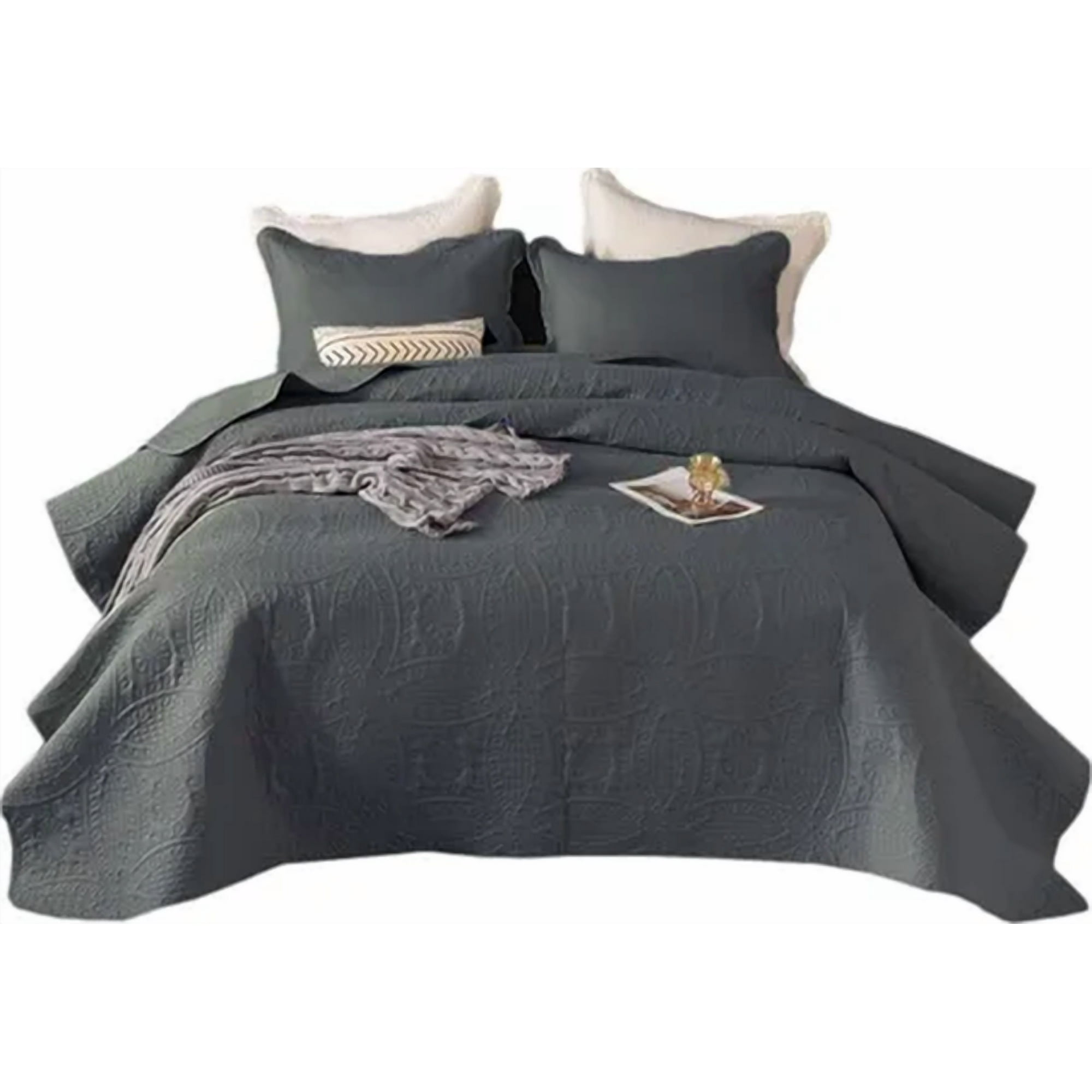 Genérico - Cobertor Verano King Unicolor Gris Rey