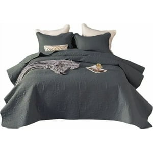 Genérico - Cobertor Verano King Unicolor Gris Rey