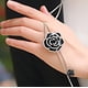 thumbnail image 5 of Rhinestone Negro Rose Colgante Largo Collar Mujeres Suéter Cadena Statehombrest Collar Gargantilla Ajustable Elegante Joyería Cristal Accesorios Dressy Collogatoion Invierno Noche Partey Boda Plata, 5 of 7