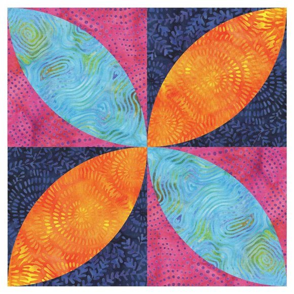 Troquel de corte para tela AccuQuilt Orange Peel 11,5 x 11,5 cm