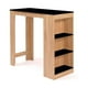 thumbnail image 1 of Mesa de cocina organizadora alta color madera con cubierta negra, 1 of 4