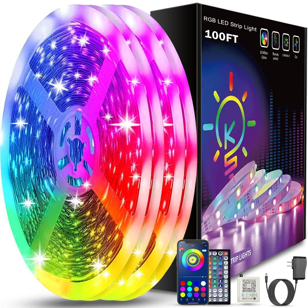 Tira De Luces Led Keepsmile, 30 M, Bluetooth, Sincronización De Música
