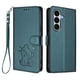 thumbnail image 1 of Funda de Gato tipo Libro para Samsung Galaxy A27 5G, Verde Oscuro, 1 of 6