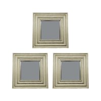 Fliperex - Set 3 Marcos De Espejos Cuadrados Dorados Para Decorar Hogar