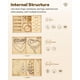 thumbnail image 5 of Caja de joyería Enthralite de 3 niveles con tapa de vidrio blanca, 5 of 9