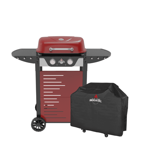 Set Parrilla Electrica 2 Quemadores Manhattan Red + Funda XS