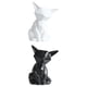 thumbnail image 2 of Juego De 2 Estatuillas Geométricas De Cerámica Con Forma De , Escultura De Animales, Decoración De Estantería, Blanco S, Negro, L, 2 of 2