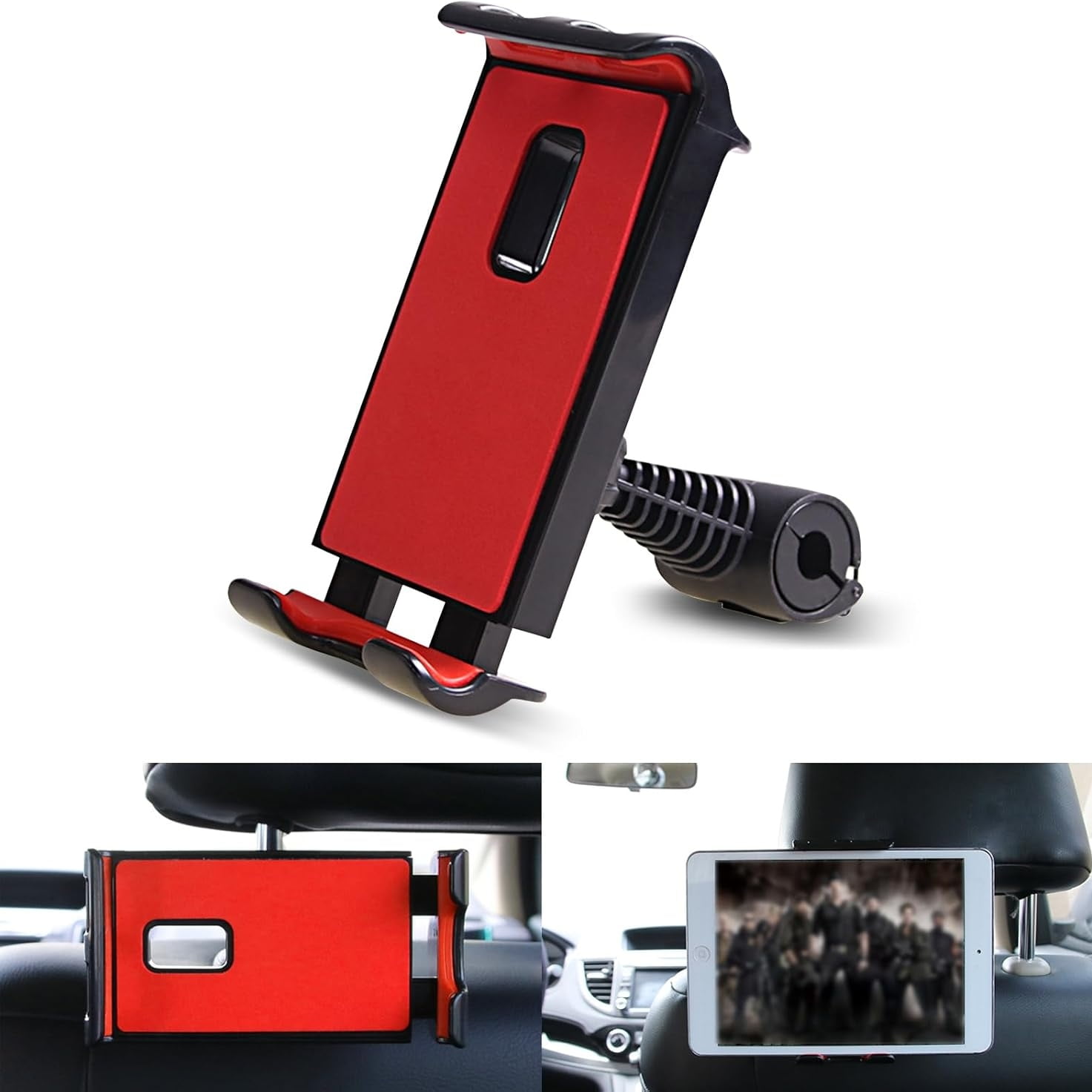 Genérico - Soporte Para Navegador En El Respaldo Del Asiento Del Coche - Ajuste Flexible Universal De 360 Grados, Soporte Estable Para Teléfono Móvil, Compatible Con La Mayoría De Los Coches-rojo