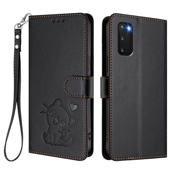 Samsung Galaxy S20 Funda Billetera con Ranuras para Tarjetas, Negro