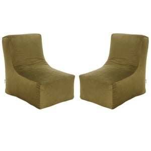 Bodevir - Set Pouf Tatto 1C Felpa Verde Musgo