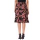 thumbnail image 3 of INSPIRE CHIC Falda Midi Floral de Cintura Alta con Línea A Flowy de Longitud a la Rodilla para Mujer, Negro Rojo M, 3 of 6