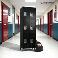 Recilock - Casillero Locker Metálico Black: 2 Cuerpos 6 Puertas - Sa-Sllf2X6