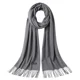 thumbnail image 2 of Bufanda de Cashmere Suave de Invierno con Flecos, 2 of 4