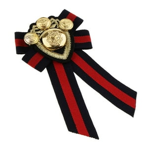 Genérico - Pre-Atado Bowknot Broche De Tela Pajarita Hombres Wome Insignia Británica Raya Roja