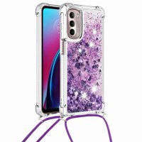 Funda Foxdock Para Motorola Moto G Stylus 2022 5G Con Cuerda Ajustable, Brillo Líquido, Protección Antigolpes Y Lente – Ideal Para Regalo