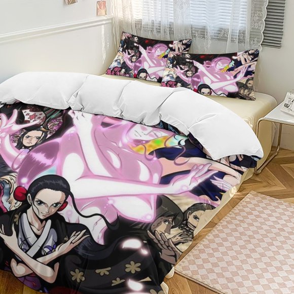 Nico Robin Bed Duvet Cover Funny Anime Cartoon Bedding Sets Lightweight 3 Piece Comforter Sets