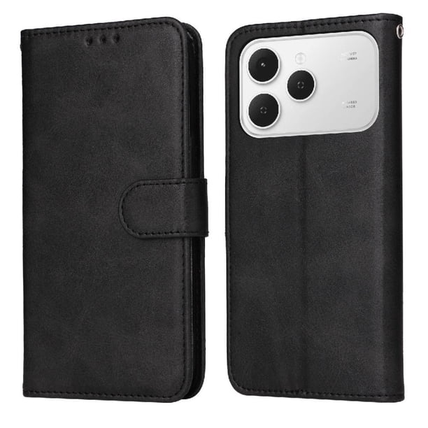 Funda Billetera para Tecno Spark 40 4G con Porta Tarjetas y Soporte Ajustable Negro