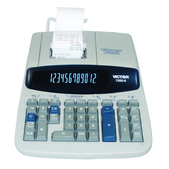 Calculadora Victor 1560-6 de impresión de 12 dígitos con Loan Wizard