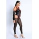 thumbnail image 5 of Mono de Malla con Escote Halter, Hombros Descubiertos y Abertura en Punta, Negro/rojo M, 5 of 5